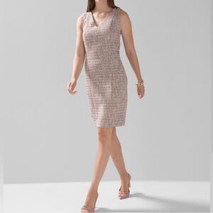 NWT WHITE HOUSE BLACK MARKET Womens Tweed Lined Sleeveless Sheath Dress 18